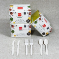 BPI Certificate Biodegradable Disposable Cornstarch Plastic Cutlery Set